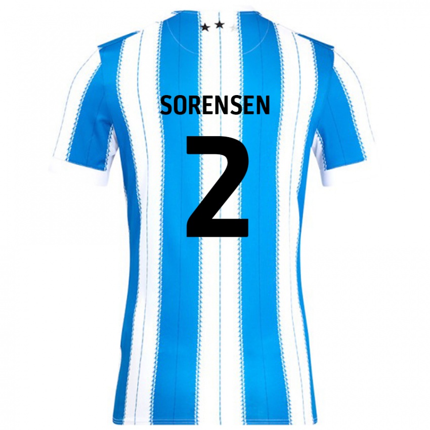 Bambino Maglia Lasse Sörensen #2 Blu Bianco Kit Gara Home 2024/25 Maglietta