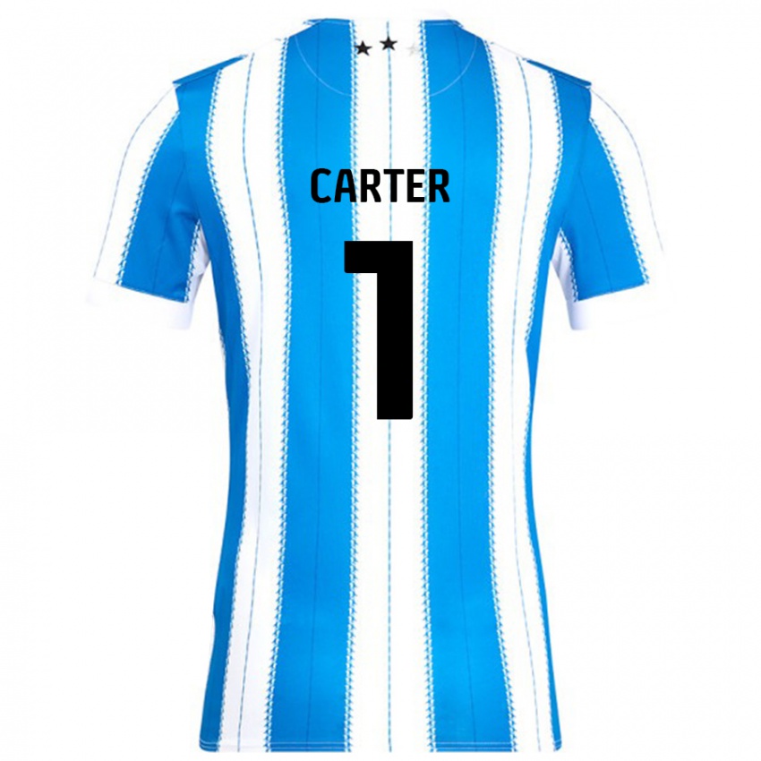 Bambino Maglia Laura Carter #1 Blu Bianco Kit Gara Home 2024/25 Maglietta