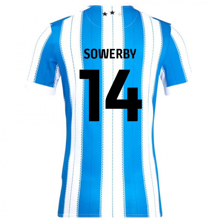 Bambino Maglia Lucy Sowerby #14 Blu Bianco Kit Gara Home 2024/25 Maglietta