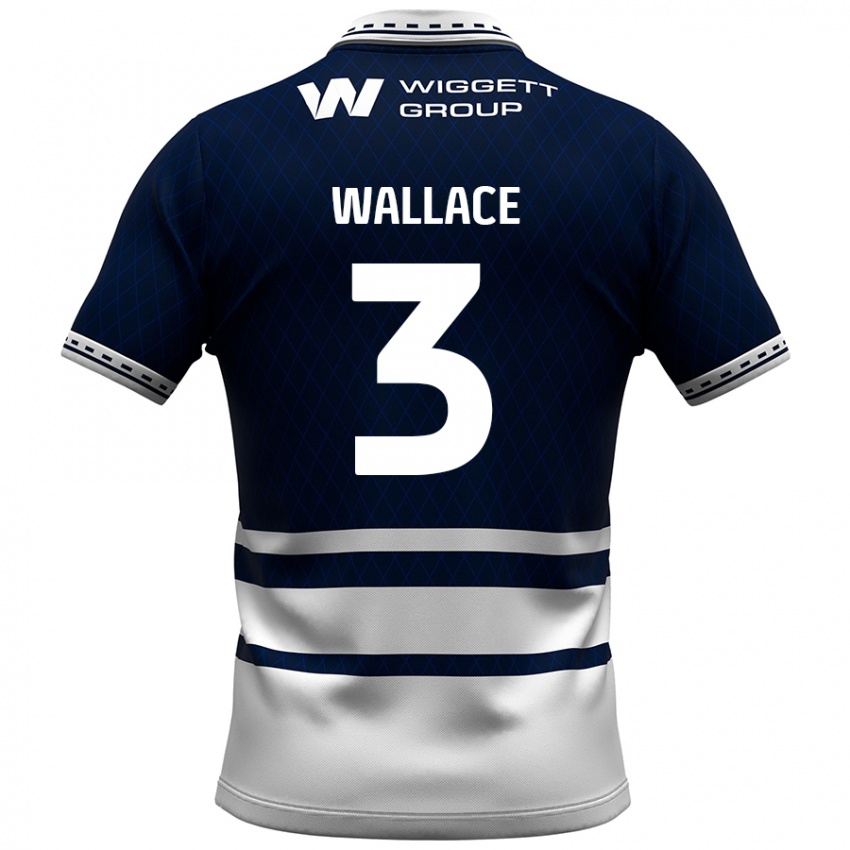 Bambino Maglia Murray Wallace #3 Blu Navy Bianco Kit Gara Home 2024/25 Maglietta