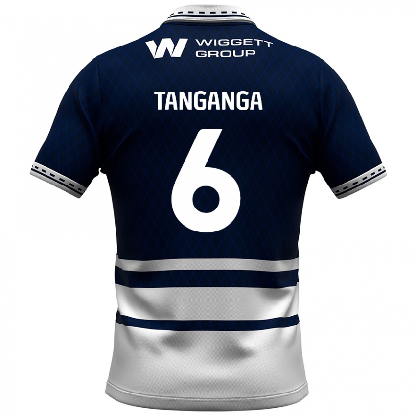 Bambino Maglia Japhet Tanganga #6 Blu Navy Bianco Kit Gara Home 2024/25 Maglietta