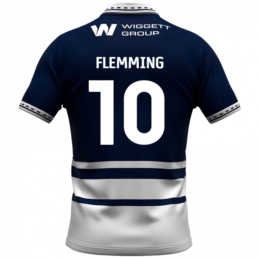 Bambino Maglia Zian Flemming #10 Blu Navy Bianco Kit Gara Home 2024/25 Maglietta