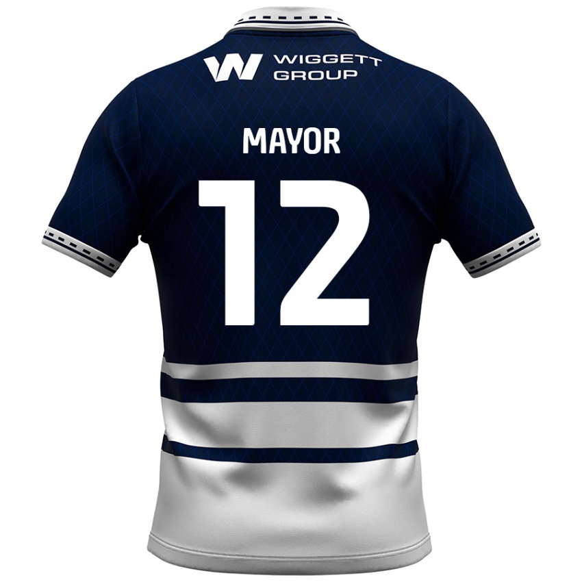 Bambino Maglia Adam Mayor #12 Blu Navy Bianco Kit Gara Home 2024/25 Maglietta