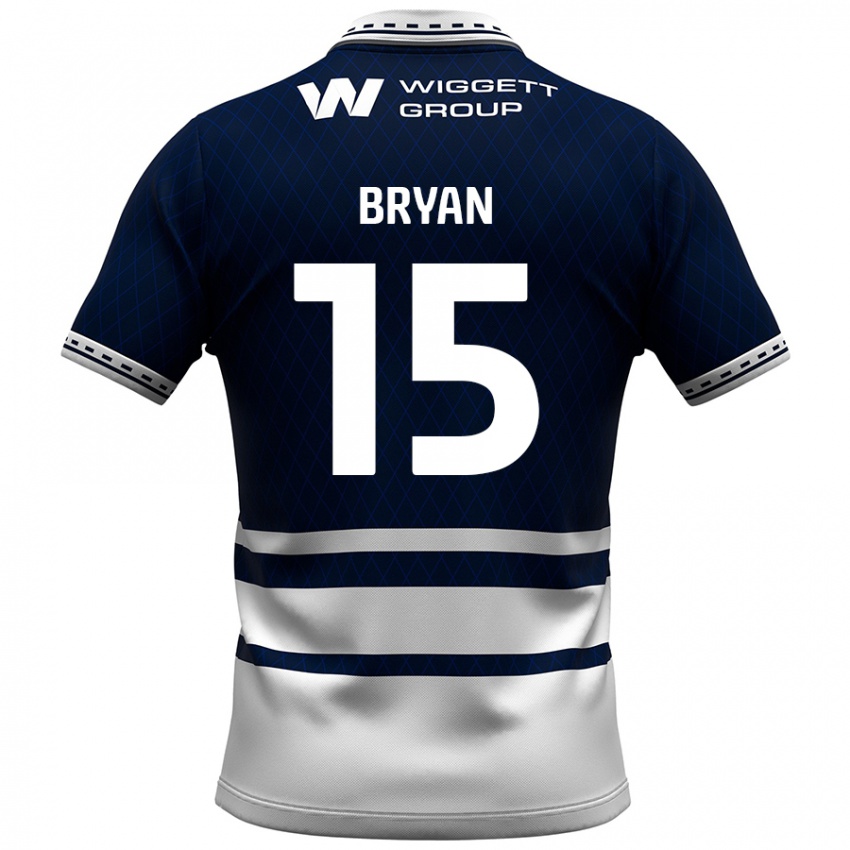 Bambino Maglia Joe Bryan #15 Blu Navy Bianco Kit Gara Home 2024/25 Maglietta