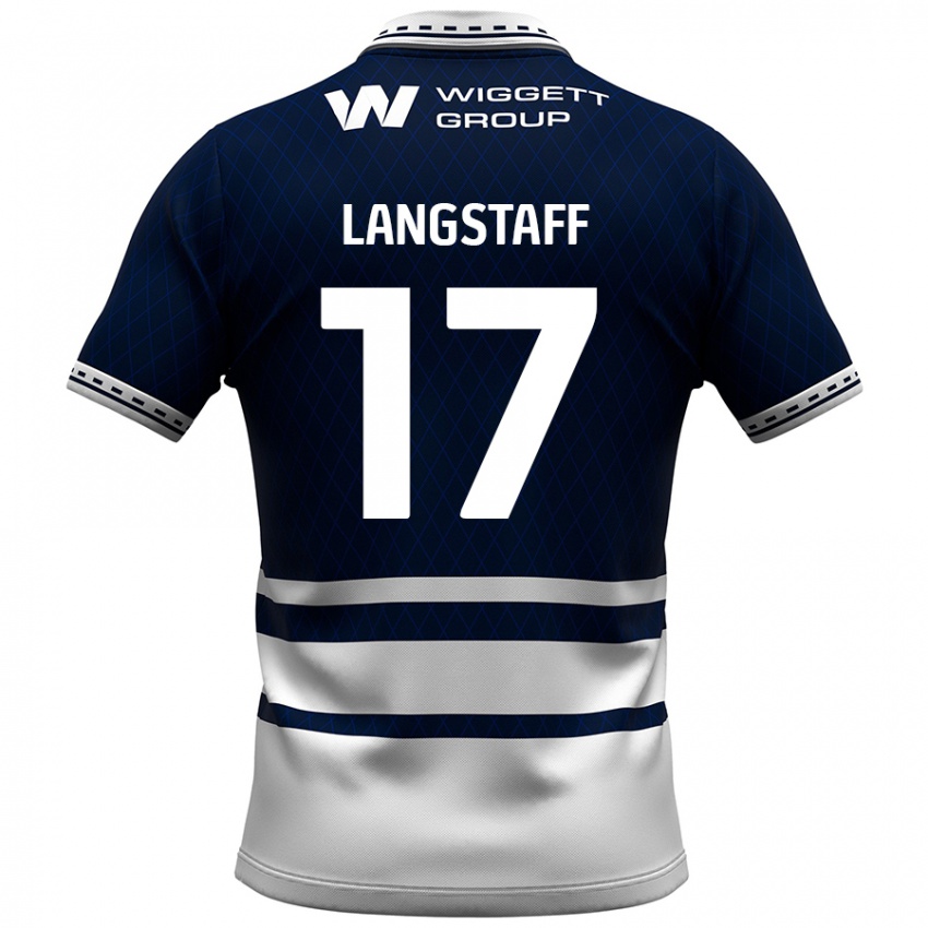 Bambino Maglia Macaulay Langstaff #17 Blu Navy Bianco Kit Gara Home 2024/25 Maglietta