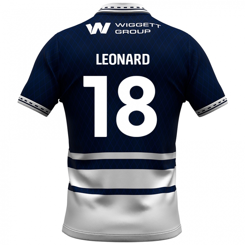 Bambino Maglia Ryan Leonard #18 Blu Navy Bianco Kit Gara Home 2024/25 Maglietta