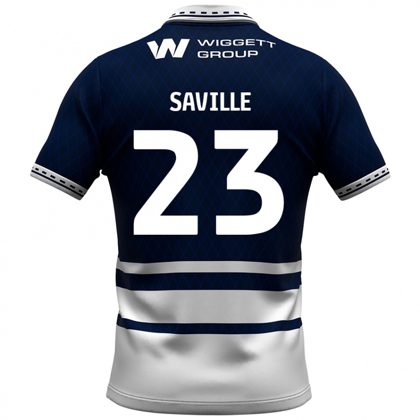 Bambino Maglia George Saville #23 Blu Navy Bianco Kit Gara Home 2024/25 Maglietta