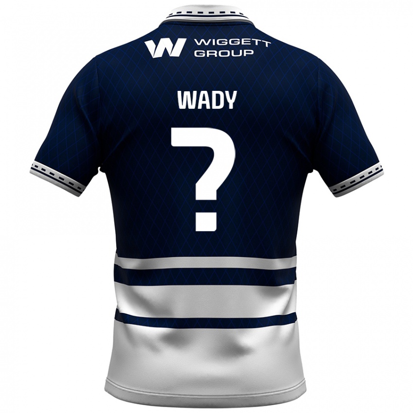 Bambino Maglia Ethan Wady #0 Blu Navy Bianco Kit Gara Home 2024/25 Maglietta