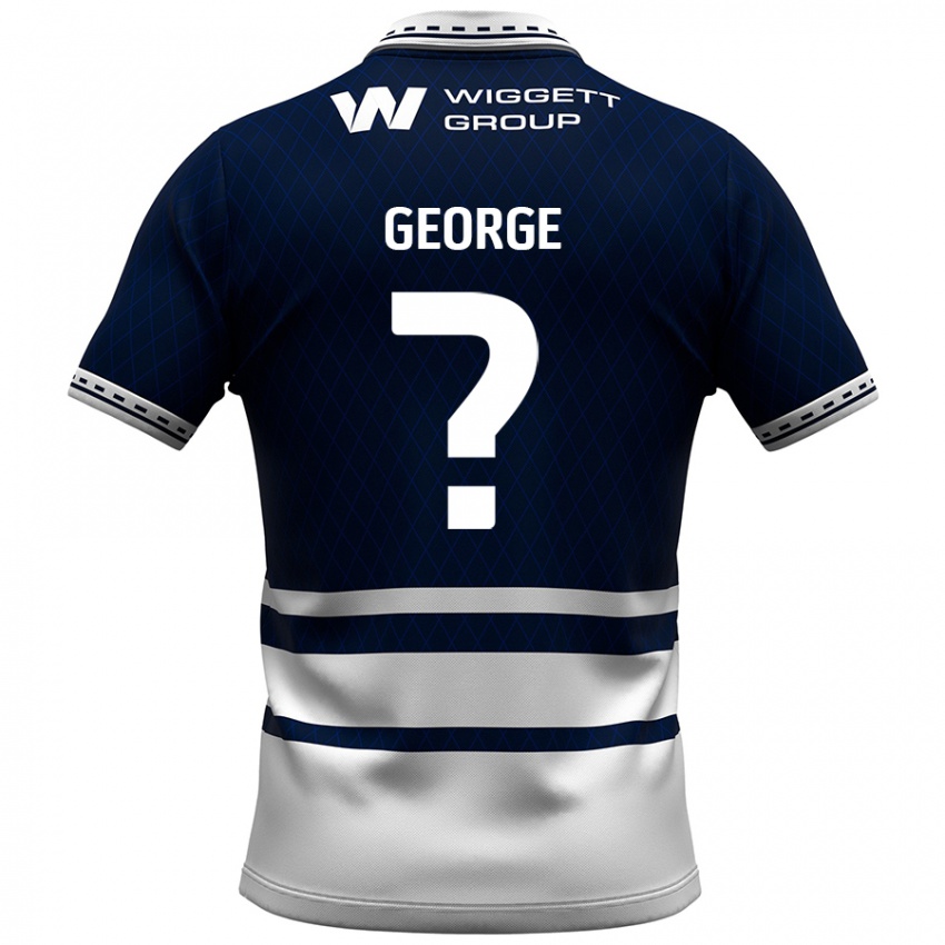 Bambino Maglia George Evans #0 Blu Navy Bianco Kit Gara Home 2024/25 Maglietta