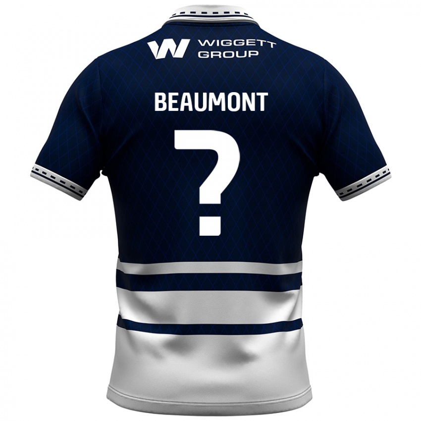 Bambino Maglia George Beaumont #0 Blu Navy Bianco Kit Gara Home 2024/25 Maglietta