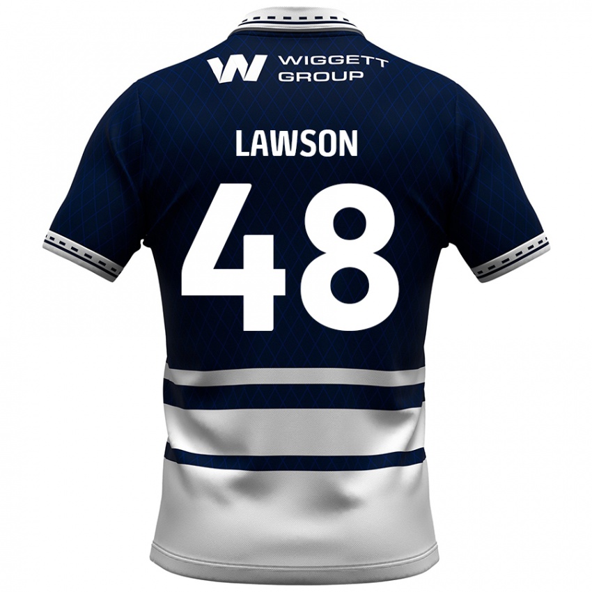 Bambino Maglia Sha'mar Lawson #48 Blu Navy Bianco Kit Gara Home 2024/25 Maglietta