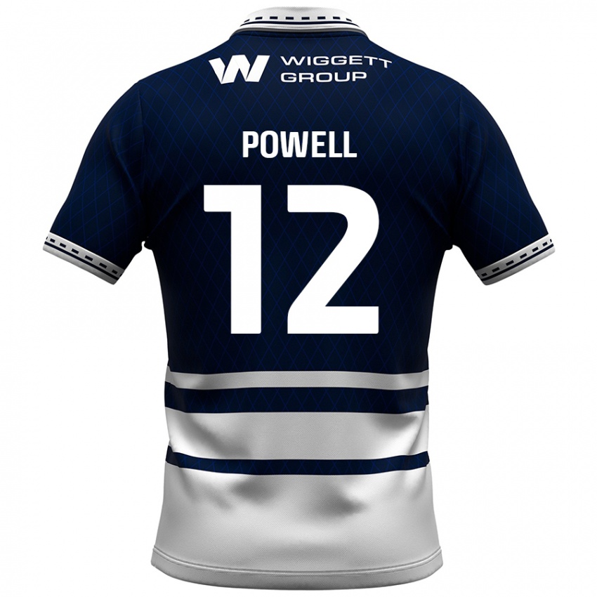 Bambino Maglia Beth Powell #12 Blu Navy Bianco Kit Gara Home 2024/25 Maglietta