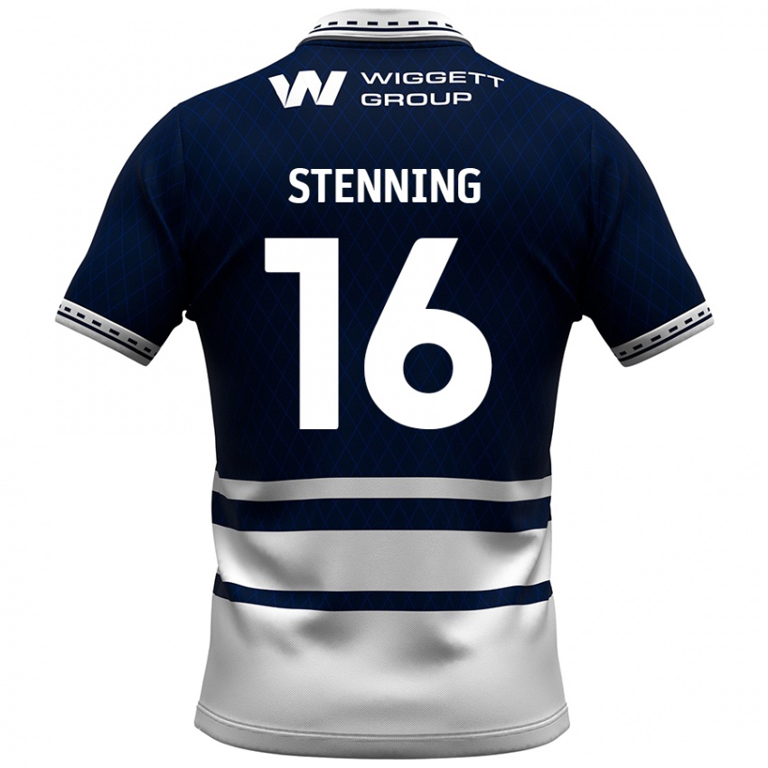 Bambino Maglia Ellie Stenning #16 Blu Navy Bianco Kit Gara Home 2024/25 Maglietta