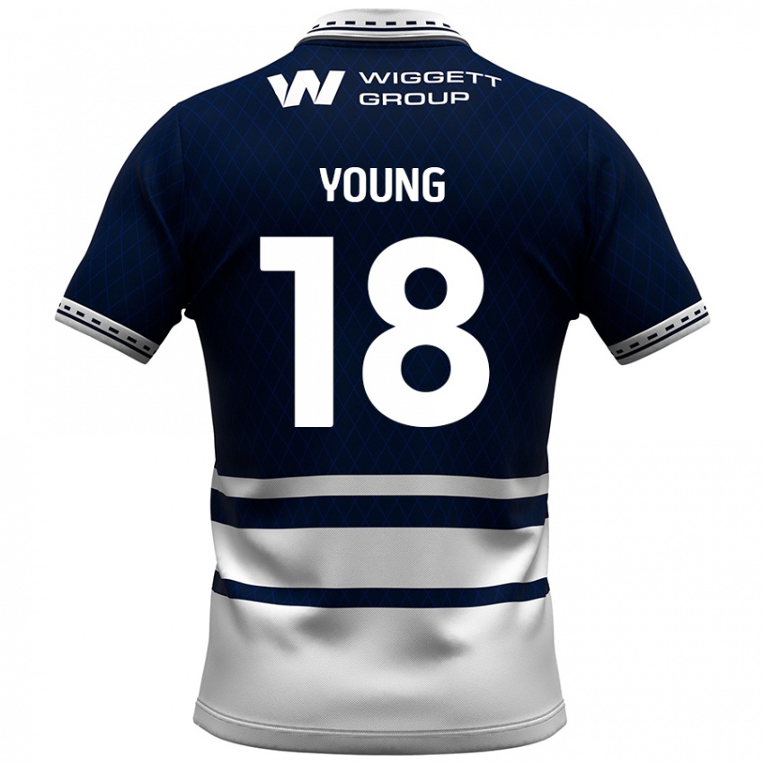 Bambino Maglia Michelle Young #18 Blu Navy Bianco Kit Gara Home 2024/25 Maglietta