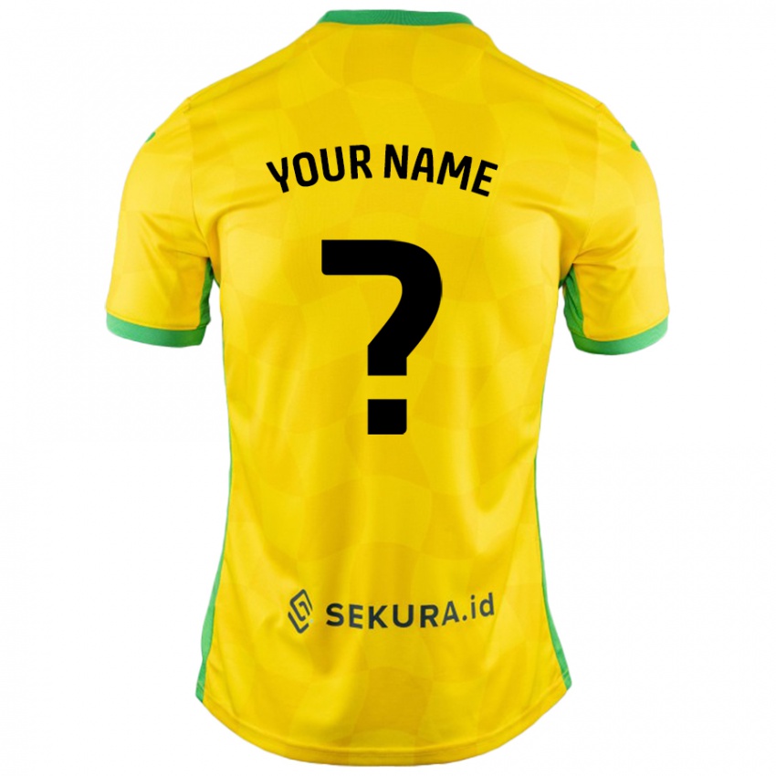 Bambino Maglia Il Tuo Nome #0 Giallo Verde Kit Gara Home 2024/25 Maglietta