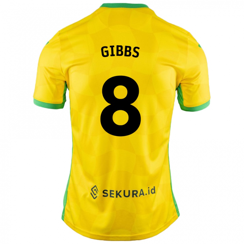 Bambino Maglia Liam Gibbs #8 Giallo Verde Kit Gara Home 2024/25 Maglietta