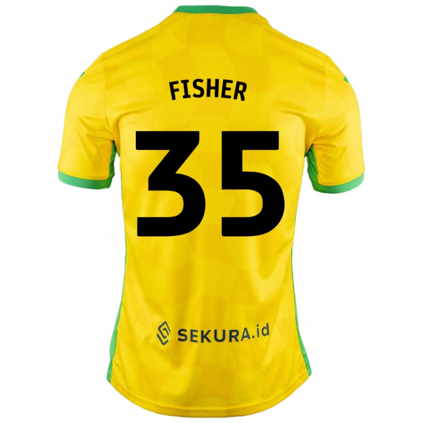 Bambino Maglia Kellen Fisher #35 Giallo Verde Kit Gara Home 2024/25 Maglietta