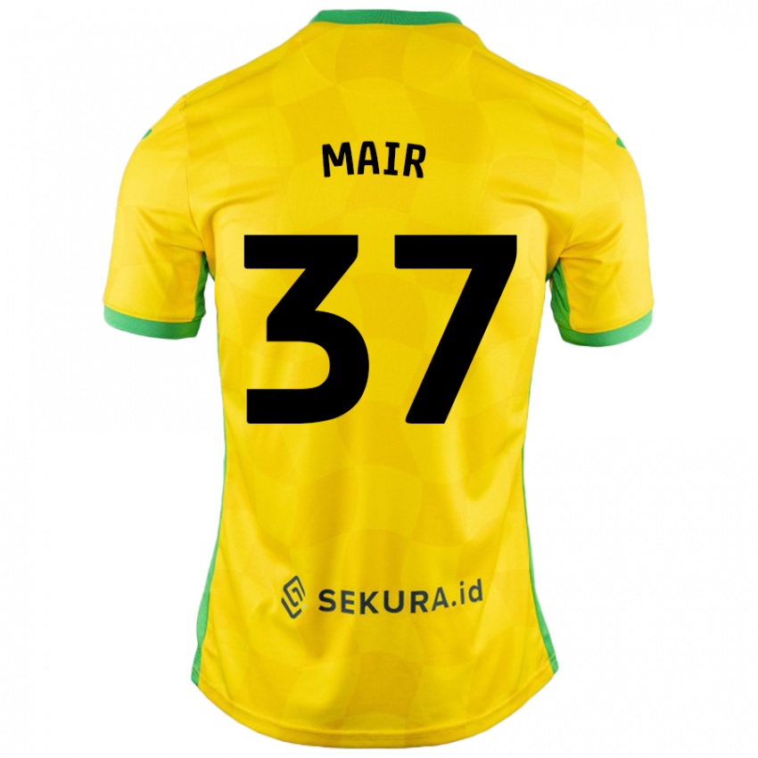 Bambino Maglia Archie Mair #37 Giallo Verde Kit Gara Home 2024/25 Maglietta