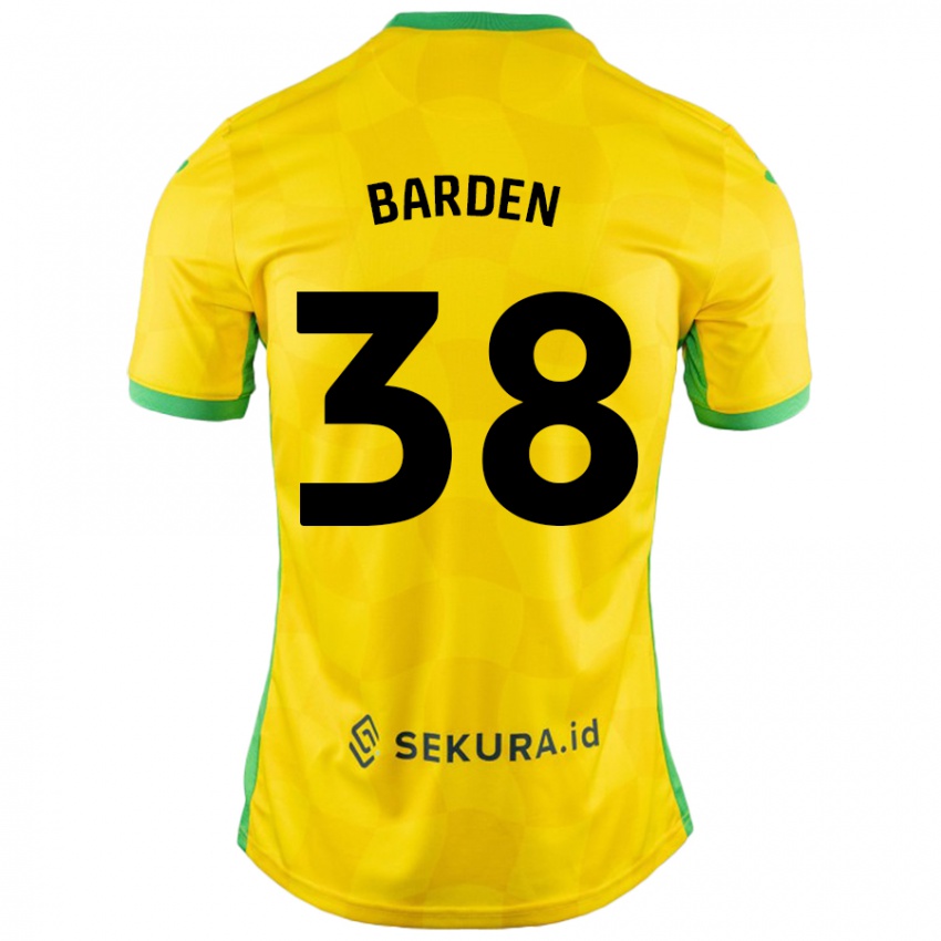 Bambino Maglia Daniel Barden #38 Giallo Verde Kit Gara Home 2024/25 Maglietta