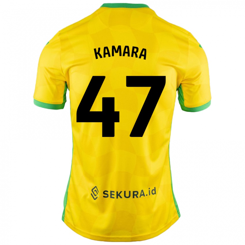 Bambino Maglia Abu Kamara #47 Giallo Verde Kit Gara Home 2024/25 Maglietta