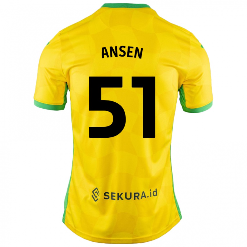 Bambino Maglia Caleb Ansen #51 Giallo Verde Kit Gara Home 2024/25 Maglietta