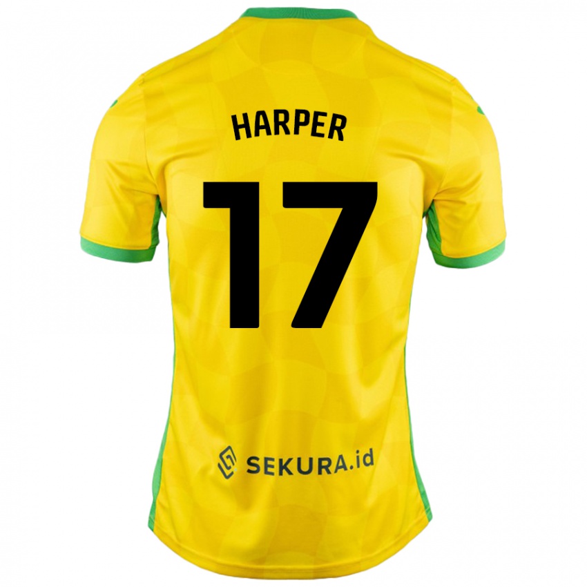 Bambino Maglia Jess Harper #17 Giallo Verde Kit Gara Home 2024/25 Maglietta