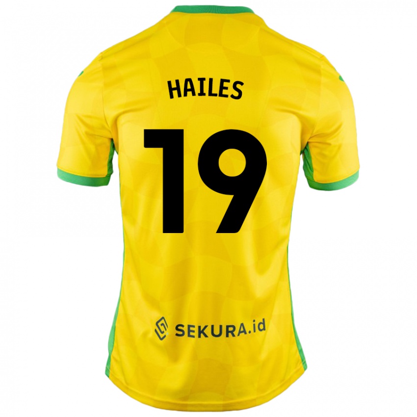 Bambino Maglia Lauren Hailes #19 Giallo Verde Kit Gara Home 2024/25 Maglietta