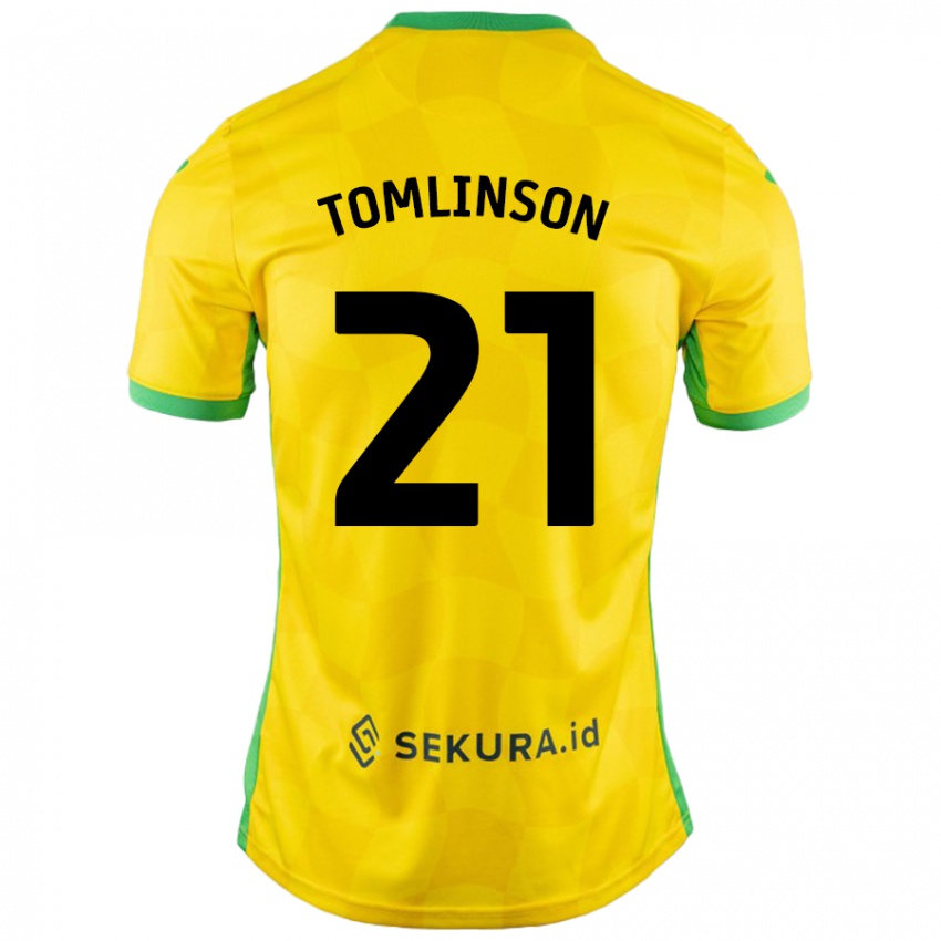 Bambino Maglia Lauren Tomlinson #21 Giallo Verde Kit Gara Home 2024/25 Maglietta