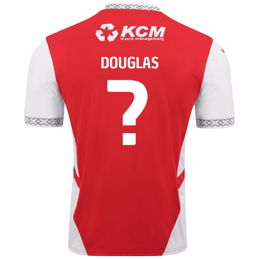 Bambino Maglia Hamish Douglas #0 Rosso Bianco Kit Gara Home 2024/25 Maglietta