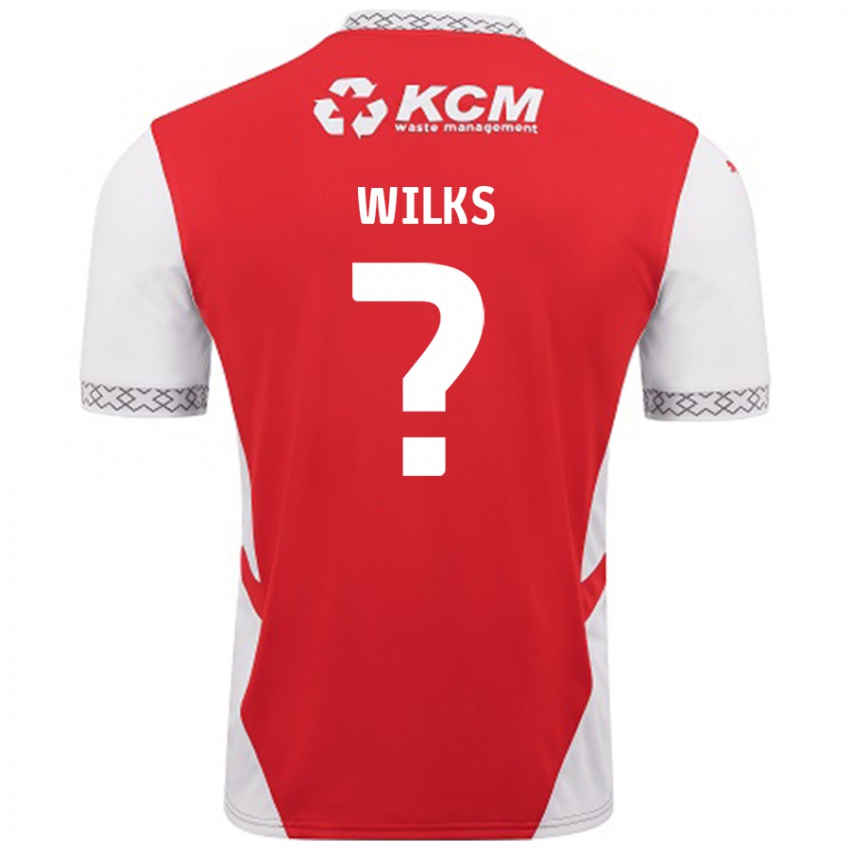 Bambino Maglia Mallik Wilks #0 Rosso Bianco Kit Gara Home 2024/25 Maglietta