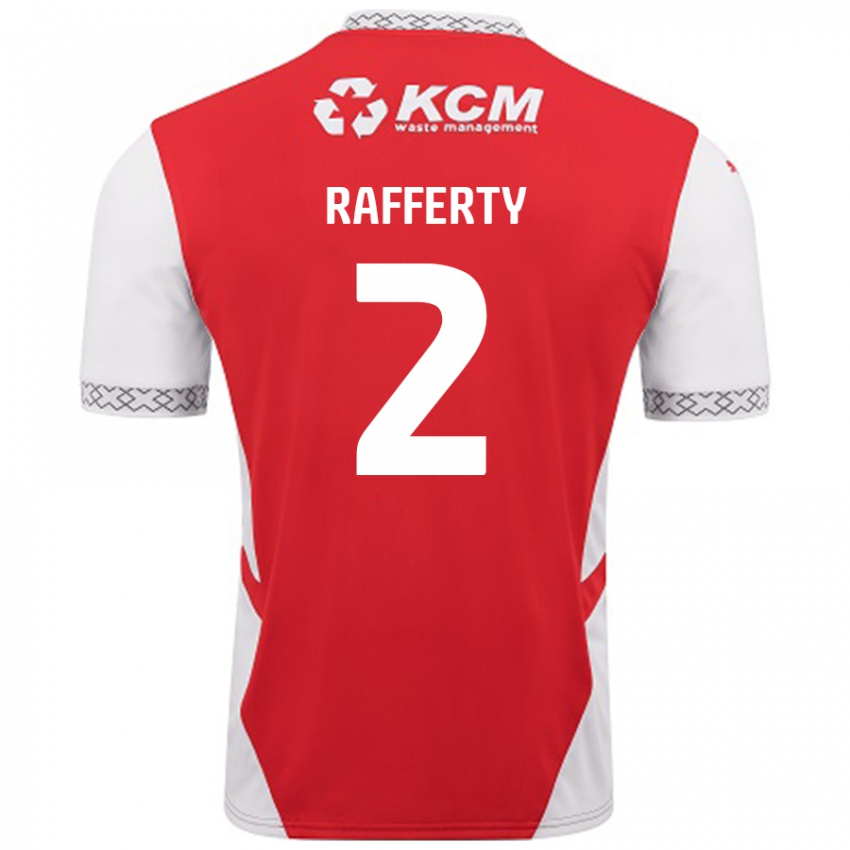 Bambino Maglia Joe Rafferty #2 Rosso Bianco Kit Gara Home 2024/25 Maglietta