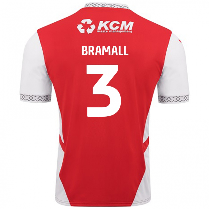 Bambino Maglia Cohen Bramall #3 Rosso Bianco Kit Gara Home 2024/25 Maglietta