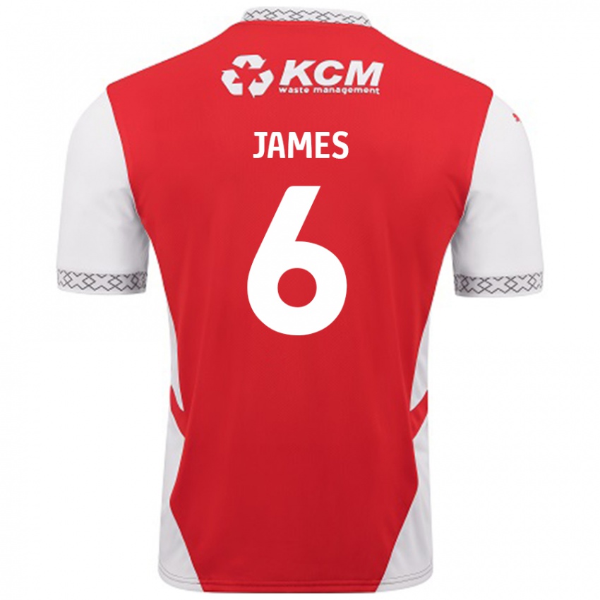 Bambino Maglia Reece James #6 Rosso Bianco Kit Gara Home 2024/25 Maglietta