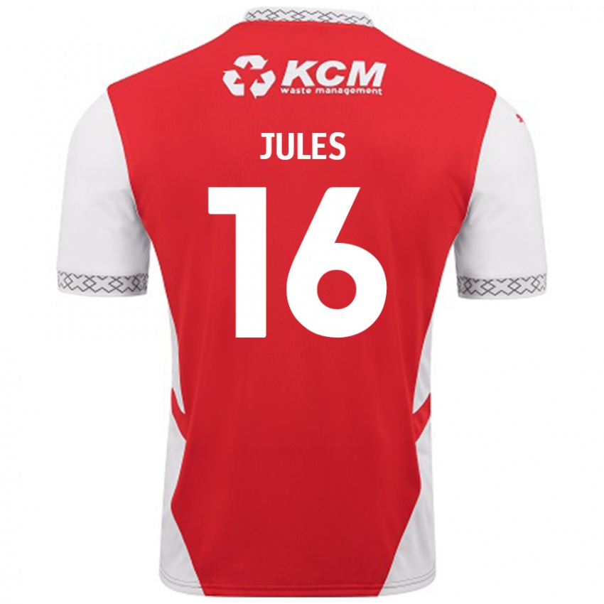 Bambino Maglia Zak Jules #16 Rosso Bianco Kit Gara Home 2024/25 Maglietta