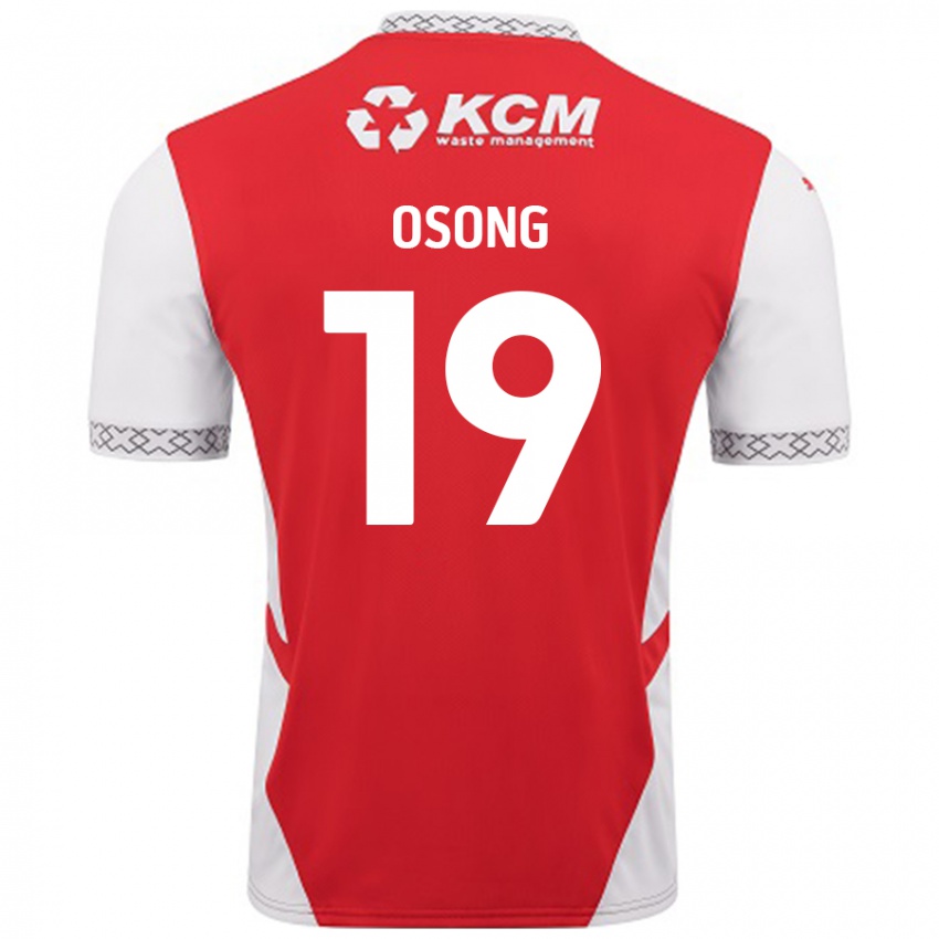 Bambino Maglia Detlef Esapa Osong #19 Rosso Bianco Kit Gara Home 2024/25 Maglietta