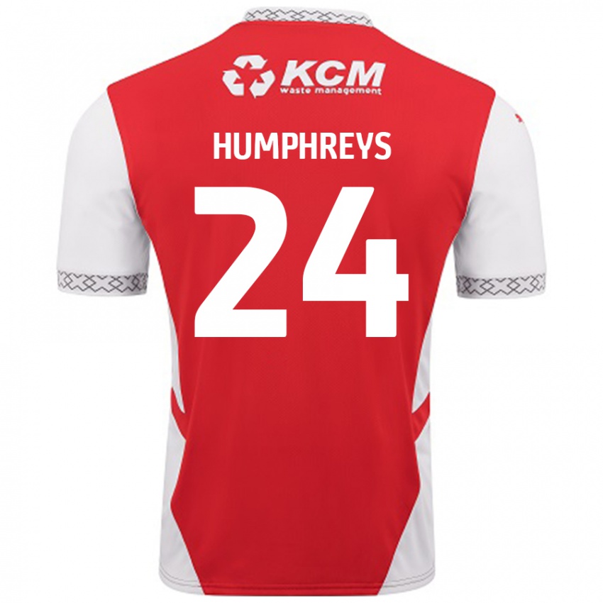 Bambino Maglia Cameron Humphreys #24 Rosso Bianco Kit Gara Home 2024/25 Maglietta