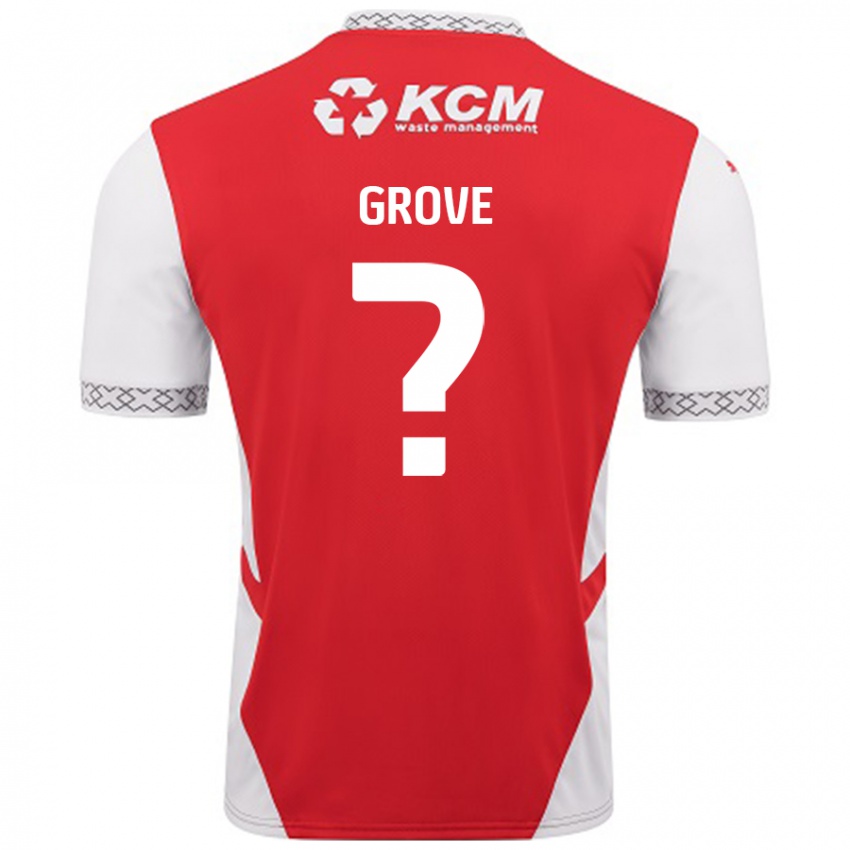 Bambino Maglia Rylee Grove #0 Rosso Bianco Kit Gara Home 2024/25 Maglietta