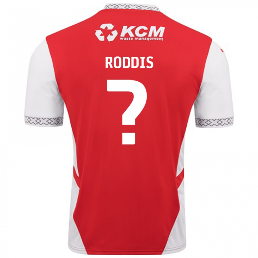 Bambino Maglia Harry Roddis #0 Rosso Bianco Kit Gara Home 2024/25 Maglietta