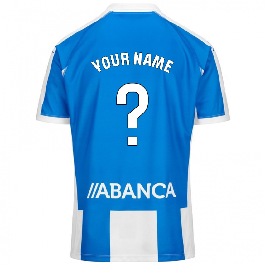 Bambino Maglia Il Tuo Nome #0 Blu Bianco Kit Gara Home 2024/25 Maglietta