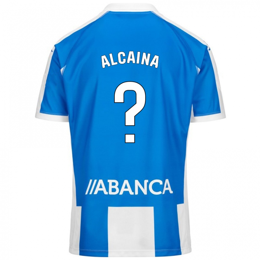 Bambino Maglia Raúl Alcaina #0 Blu Bianco Kit Gara Home 2024/25 Maglietta