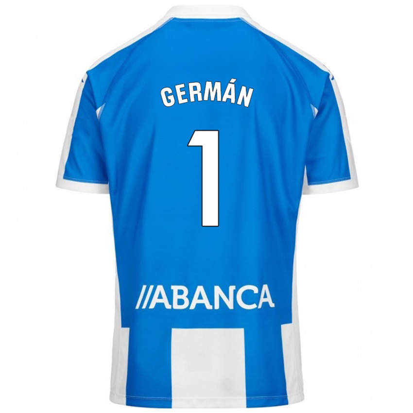 Bambino Maglia Germán Parreño #1 Blu Bianco Kit Gara Home 2024/25 Maglietta