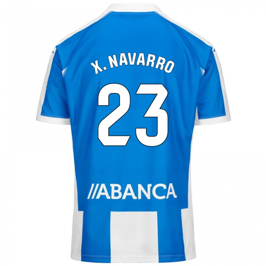 Bambino Maglia Ximo Navarro #23 Blu Bianco Kit Gara Home 2024/25 Maglietta