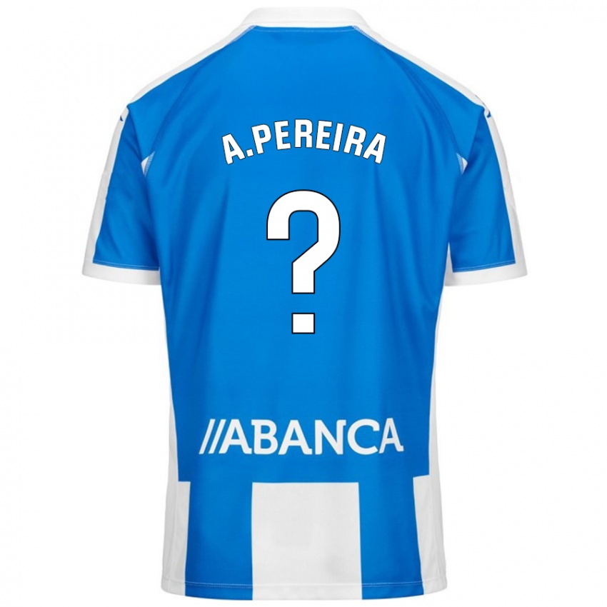 Bambino Maglia Alejandro Pereira #0 Blu Bianco Kit Gara Home 2024/25 Maglietta