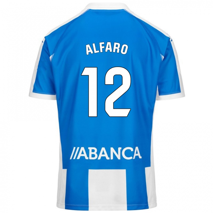 Bambino Maglia Alejandro Alfaro #12 Blu Bianco Kit Gara Home 2024/25 Maglietta