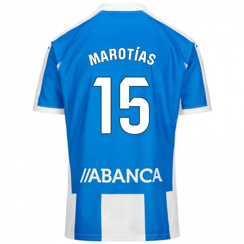 Bambino Maglia Oscar Marotías #15 Blu Bianco Kit Gara Home 2024/25 Maglietta