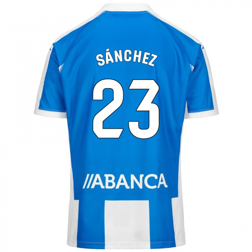 Bambino Maglia Kevin Sánchez #23 Blu Bianco Kit Gara Home 2024/25 Maglietta