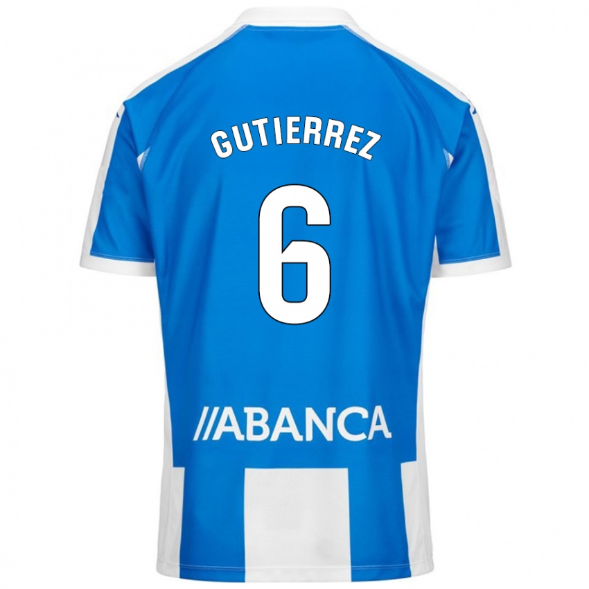 Bambino Maglia Paula Gutiérrez #6 Blu Bianco Kit Gara Home 2024/25 Maglietta