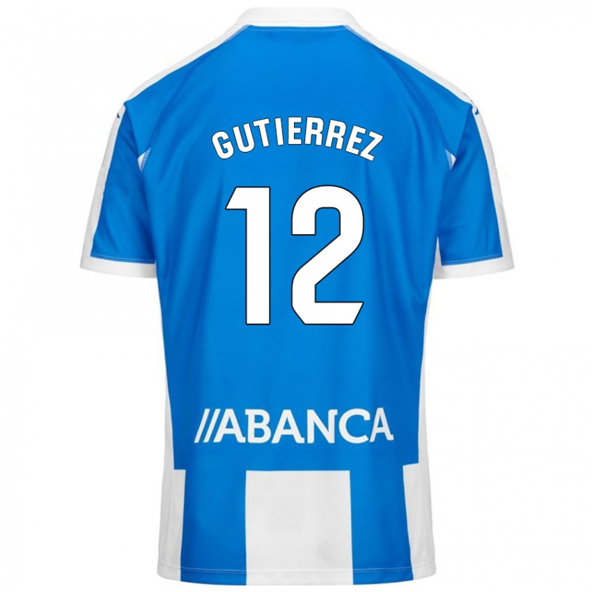 Bambino Maglia Laura Gutiérrez #12 Blu Bianco Kit Gara Home 2024/25 Maglietta