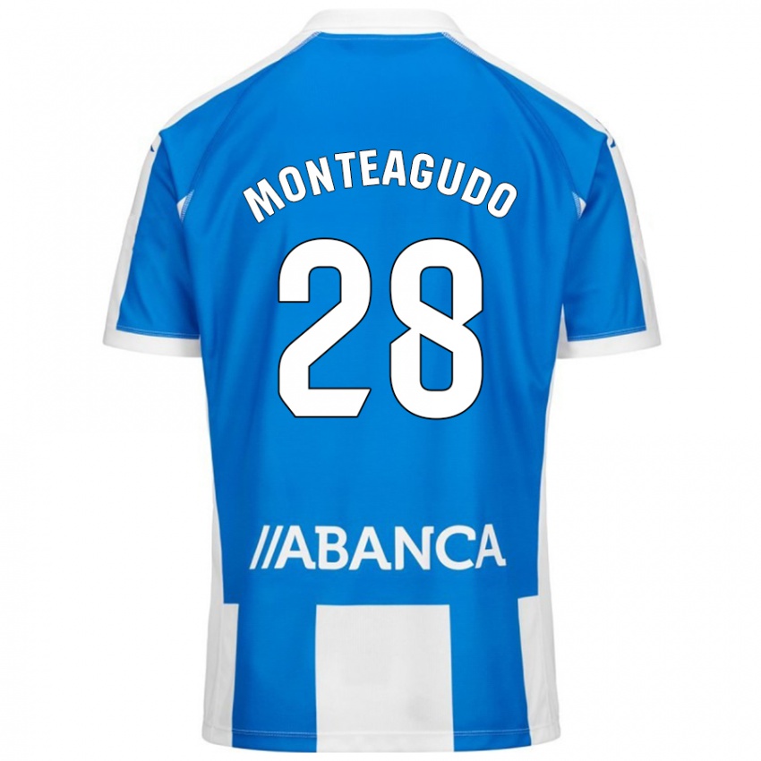 Bambino Maglia Paula Monteagudo #28 Blu Bianco Kit Gara Home 2024/25 Maglietta