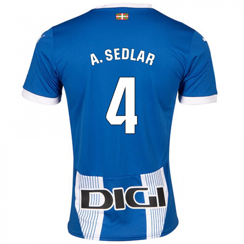 Bambino Maglia Aleksandar Sedlar #4 Blu Kit Gara Home 2024/25 Maglietta